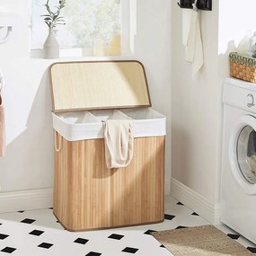 Coș de rufe din bambus 60x40x61.5cm