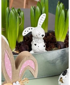 Iepuras ceramic BUNNY BACK 10 cm alb