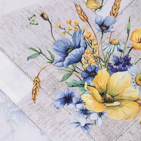 decoDoma Fată de masă centrală cu imprimeu FLORI DE LUNCĂ 85 x 85 cm