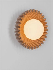 Aplica decorativa ceramica caramel, sticla alb, PETEL