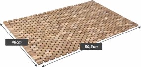 Preș antiderapant pentru baie, tec, 80,5 x 48 cm.