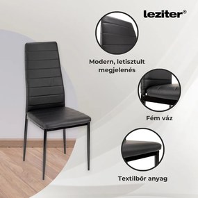 Norman 4+1 set de sufragerie negru