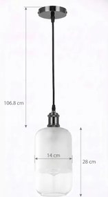 BRILAGI - lustră LED pe cablu RETRO GLASS 1xE27/60W/230V Ø 14 cm negru/alb