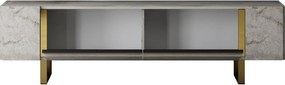 Comoda TV, Hanah Home, Yildiz, 180x50x30 cm, Travertin / Auriu