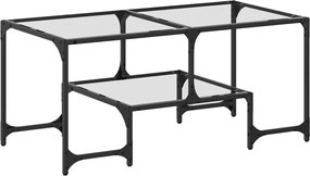 vidaXL Măsuță de cafea cu blat sticlă transparentă 98,5x50x45 cm oțel