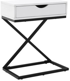 Masuta auxiliara/noptiera, alb/negru, VIRED