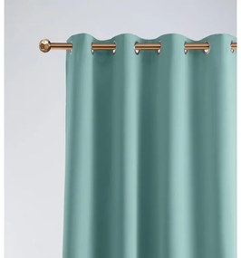 Draperie de culoare verde mentă, cu cercuri 140 x 250 cm