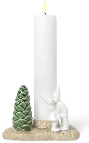 Suport din gresie pentru lumânări de Crăciun Kähler Design Christmas Kiss, lungime 17 cm