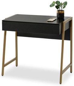 Masă PC Norway (lemn negru + auriu). Promo -7%. 1109801