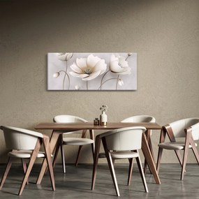 Tablou cu florile albe (120x50 cm)