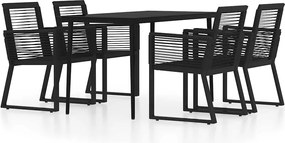vidaXL Set de mobilier pentru grădină, 5 piese, negru
