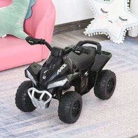 HOMCOM Mini quad pentru copii 18-36 luni, fără pedale, cu muzică și mânere late, PP și metal, negru | Aosom Romania