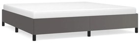 347273 vidaXL Cadru de pat, gri, 200x200 cm, piele ecologică