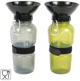Sticla de voiaj cu bol pentru caini 500 ml DOGS - mai multe culori Culoare: Gri