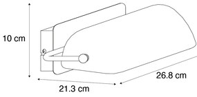 Aplică clasică de perete din alamă cu sticlă verde - Banker