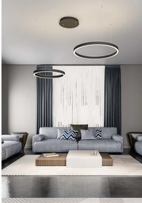 Lustra LED circulara cu 2 inele 60/40cm CRISEIDE, alb, negru sau auriu