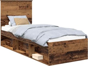 vidaXL Cadru de pat Lemn vechi 75 x 190 cm Lemn de pin masiv