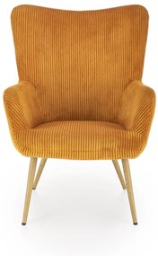 Fotoliu Amaro velvet mustariu H97 cm