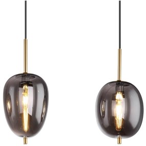 Lustra cu 4 pendule design modern Blacky I negru mat, alama