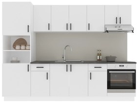 Set Bucatarie Karo V24, Alb, Blat Thermo 28 mm, L 280 cm