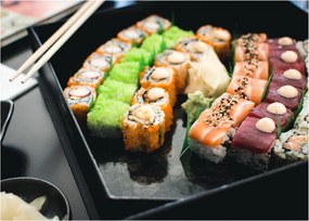 Tablou pe sticlă - Sushi (70x50 cm)