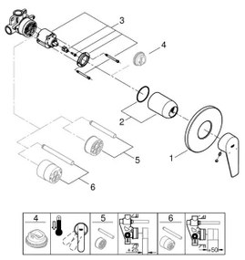 GROHE 29040001 - Baterie de duș BAUEDGE crom lucios