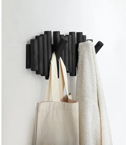 Cuier de perete negru din lemn masiv de pin Picket – Umbra