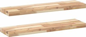 vidaXL Rafturi suspendate 2 buc. 80x20x4 cm lemn masiv acacia netratat
