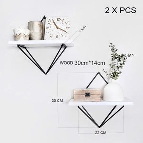 Set de 2 rafturi DIA, alb/negru