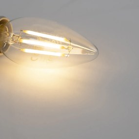 Set de 5 becuri LED cu filament tip lumânare E14 reglabile B35 Transparent 3W 250lm 2700K