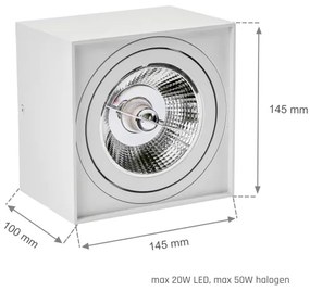 Spot CHLOE AR111 1xGU10/50W/230V alb pătrat