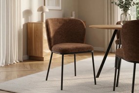 Set 2 scaune stil retro LYON tesatura maro