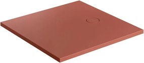 Cadita de dus compozit Omnires AquaRock M+ patrata terracotta mat 80x80 cm