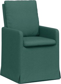 vidaXL Scaune de dining 2 pcs Verde închis 57 x 67 x 98 cm țesătură