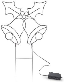 Brilagi - Decorațiune LED de Crăciun cu clopoței pentru exterior, 55x32 cm, alimentare 3xAA, IP44
