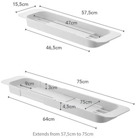 Raft reglabil pentru cadă YAMAZAKI Tower, alb
