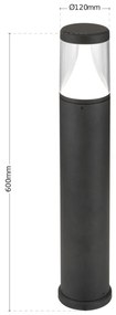 Stalp LED iluminat exterior modern IP65 MIDNIGHT H-60cm