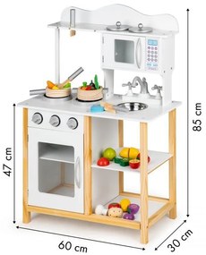 Bucătărie din lemn pentru copii + accesorii Ecotoys