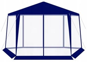 Pavilion pentru gradina/terasa, cadru metalic, impermeabil, cu plasa de tantari, albastru, 4x1.95x2.5 m