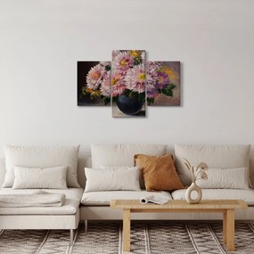 Tablou - Pictură în ulei, flori în vază (90x60 cm)