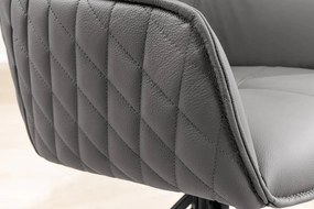 Set 2 scaune Pivotante, Piele Naturala, Gri, Euphoria