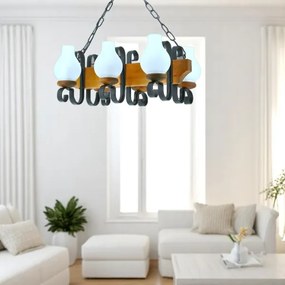 Lustră pe lanț Brilagi QUEEN 6xE14/40W/230V fag/nuc