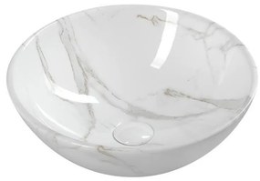Sapho - Lavoar DALMA pentru blat, Ø 42 cm, ceramică/Carrara/alb