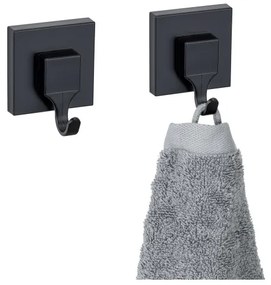 WENKO 71448800 - Cârlig VACUUM-LOC QUADRO ED, 6 x 7 cm, negru