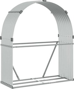 vidaXL Suport pentru bușteni, argintiu, 120x45x140 cm, oțel galvanizat