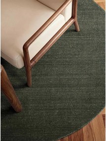 Covor verde închis țesut manual rotund din lână ø 160 cm Greenwich – Ted Baker