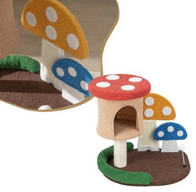 Ansamblu de joacă pentru pisici în formă de ciupercă