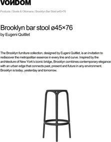 Set 4 Scaune de bar exterior / interior design modern premium BROOKLYN BAR STOOL H-76cm 65027 Vondom
