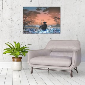 Tablou pe sticlă - Ilustrație a unui războinic (70x50 cm)