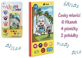 Telefon/mobil vesel,plastic 7,5x15cm pe baterie cu sunet